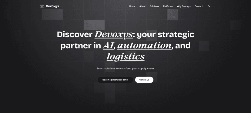 Devoxys website screenshot