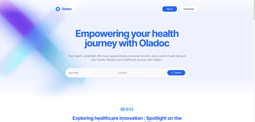 Oladoc website screenshot